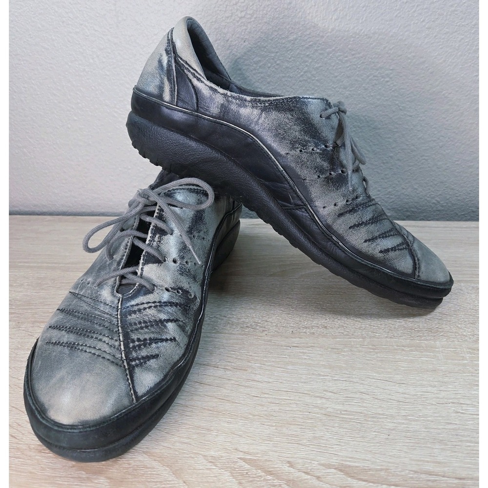 Naot Gray Leather Lace‎ Up Comfort Shoes Women's EU 40 US 9 Orthopedic Walking